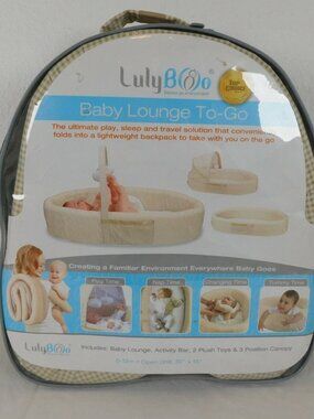 LulyBoo Baby Lounge To-Go Backpack Beige Play Nap Changing Activity Bar BLFN001